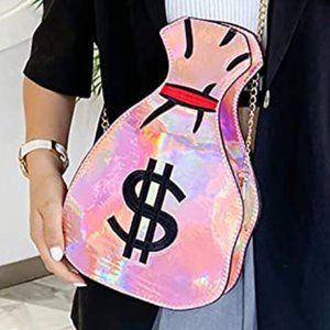 QZUnique Women's PU Hologram Laser Money bag